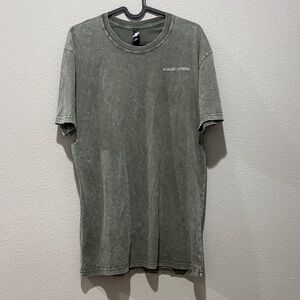 Men's Green Mineral Wash Graphic Short Sleeve T-Shirt AUSSIEFLYFISHER Size Med